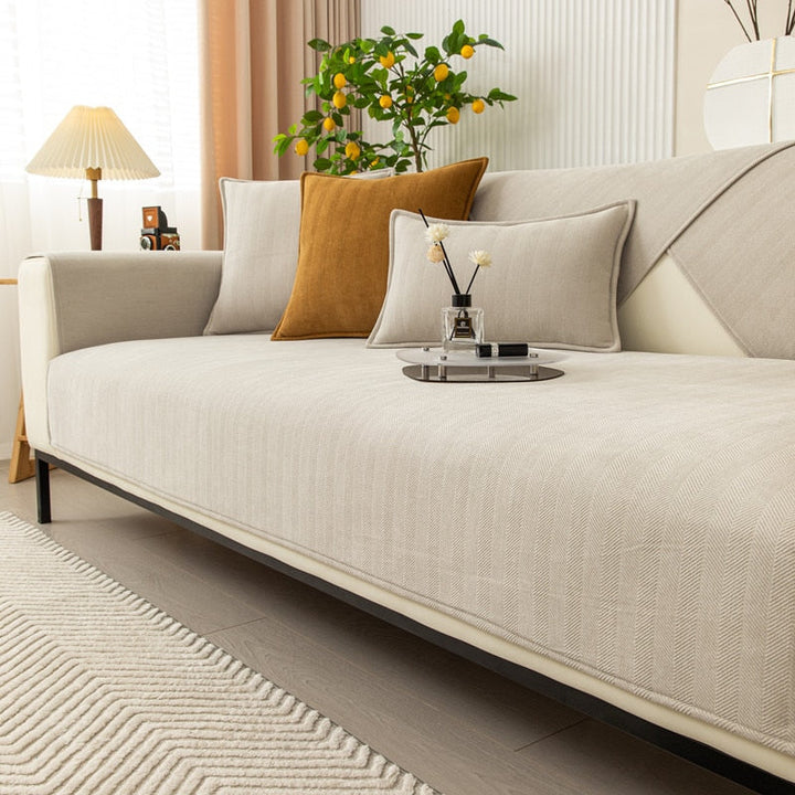 Chenille bank protector with herringbone texture – VeluraShield