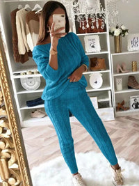 Women's Knitted Tracksuit Two-Piece Set for Autumn & Winter – Isaline