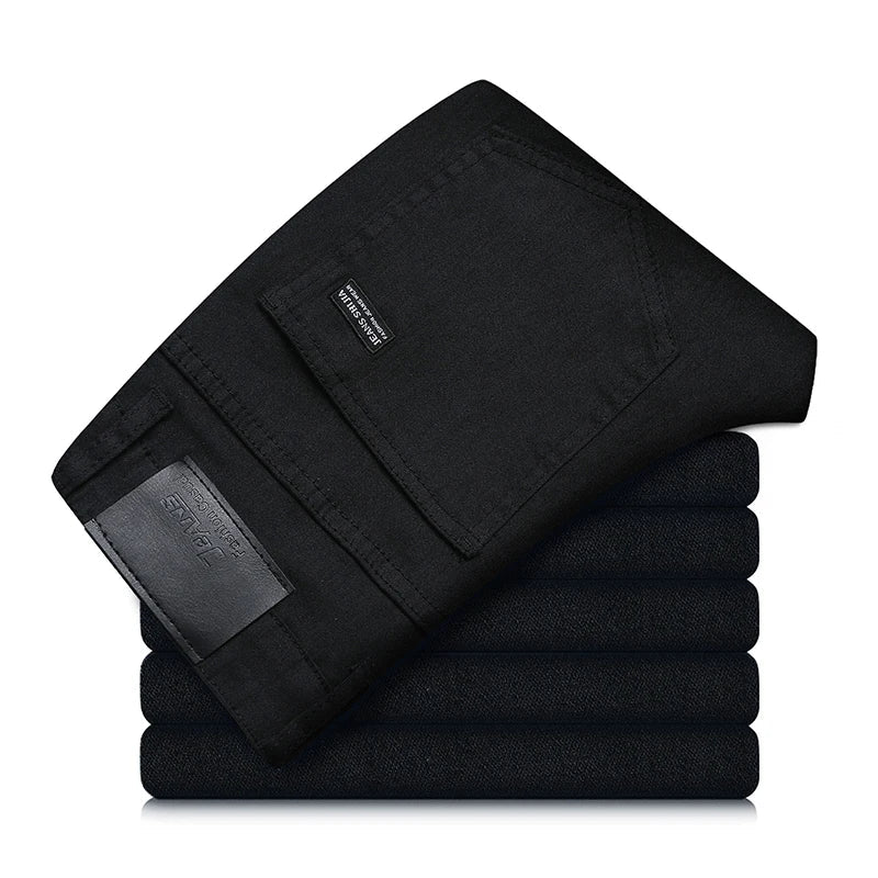 Herre Straight Fit Jeans i sort med stretch – Milan