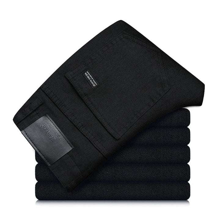 Herre Straight Fit Jeans i sort med stretch – Milan