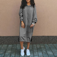 Stilfuld Lang Hoodie-Kjole - Elina