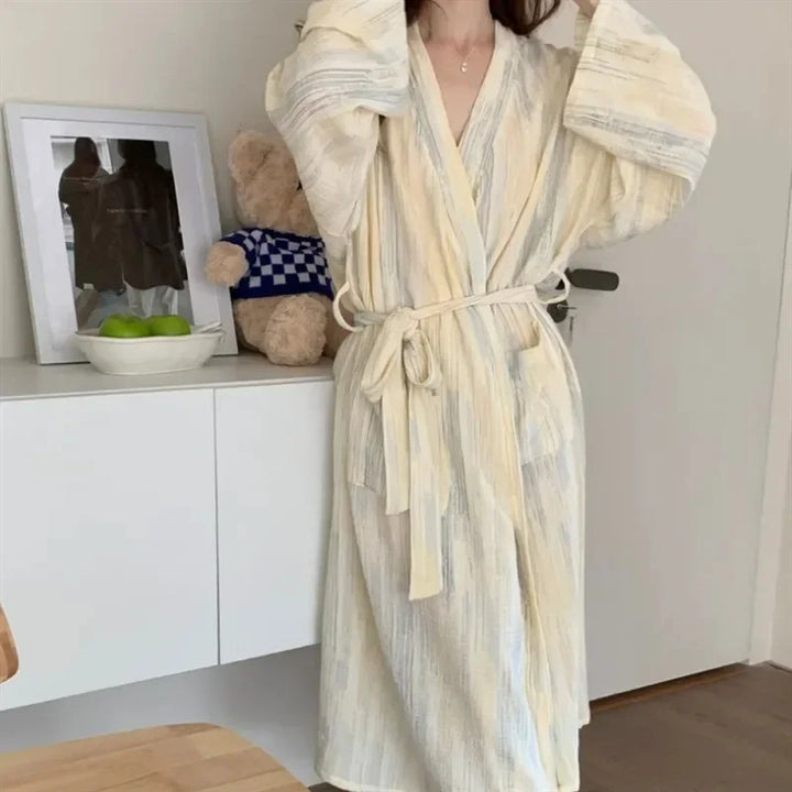 Casual Women's Summer Bathrobe with Kimono Design – Hana
