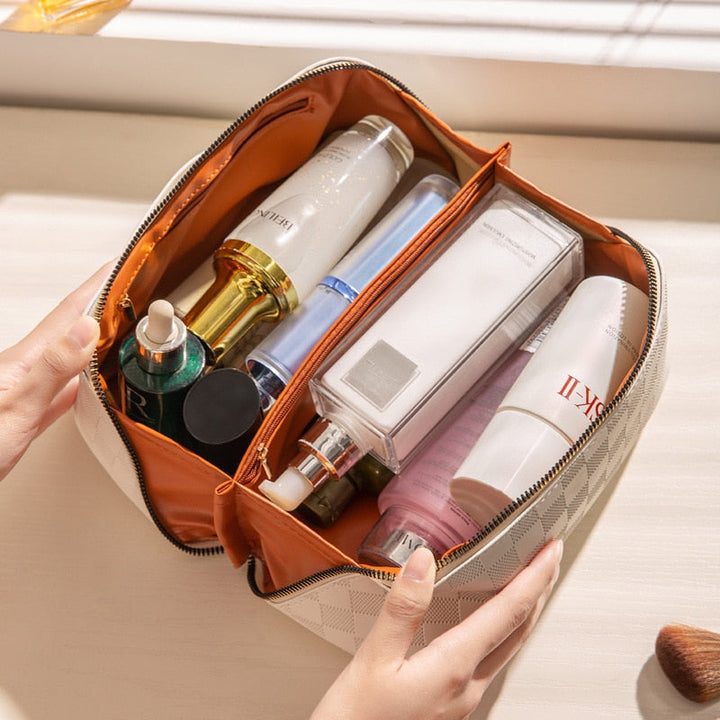 Cosmetic Bag made of PU Leather with Compartments – LuxeCarry