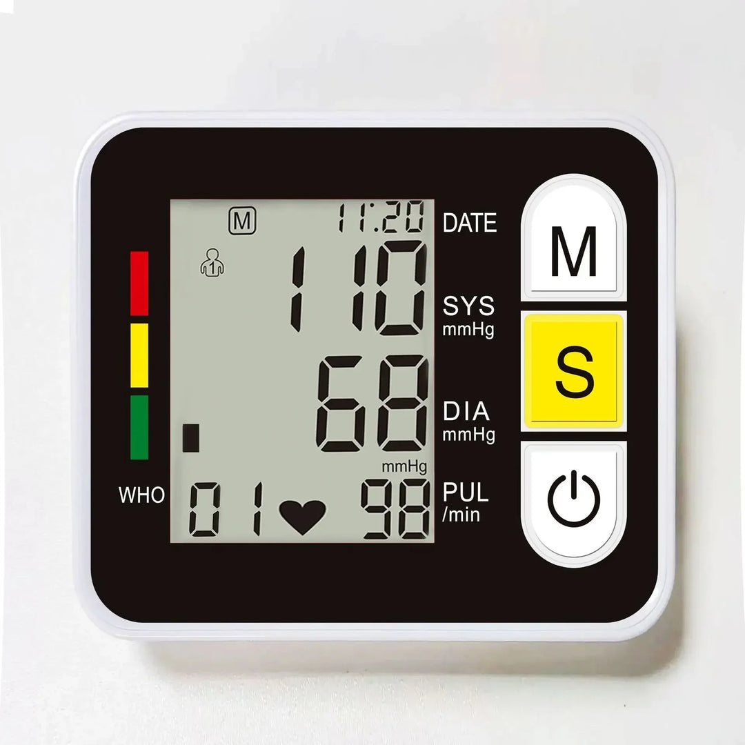 Monitor digital de presión arterial de muñeca con pantalla LCD – PulseTrack