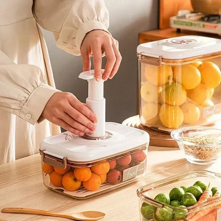 Lebensmittel-Vakuum-Aufbewahrungsbox Transparenter Behälter mit Handpumpe – FreshLock