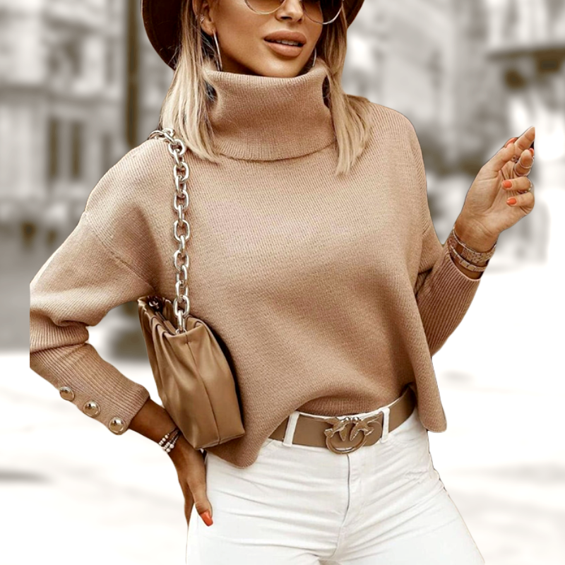 Geknöpfte Damen Coltrui mit Stilvollem Detail – Elara
