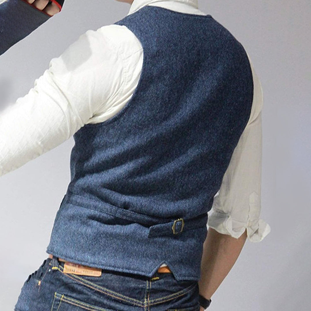 Stilfuld denimvest til herrer - Mason