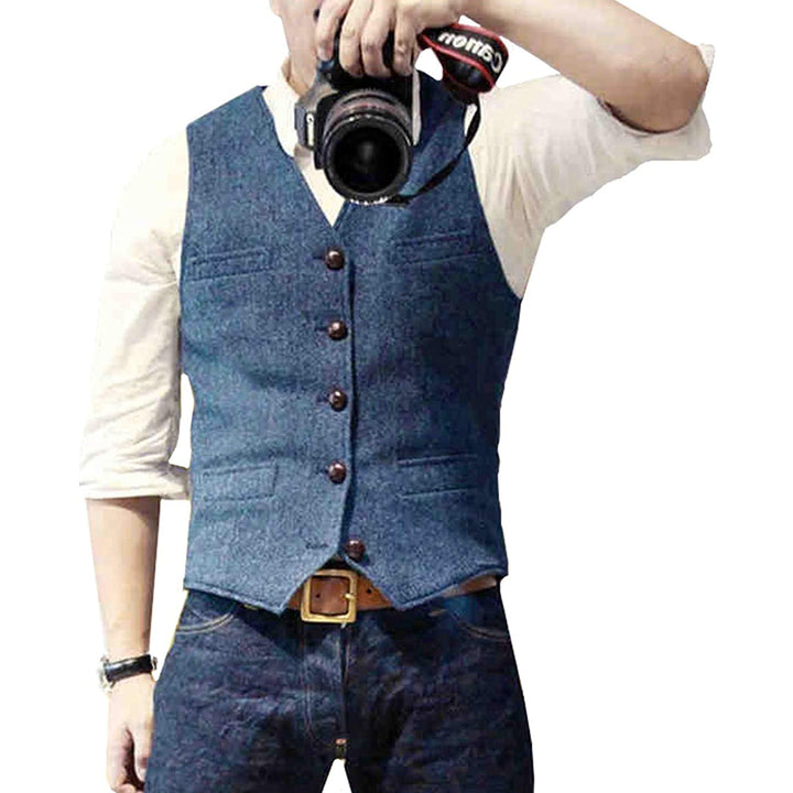 Stilfuld denimvest til herrer - Mason