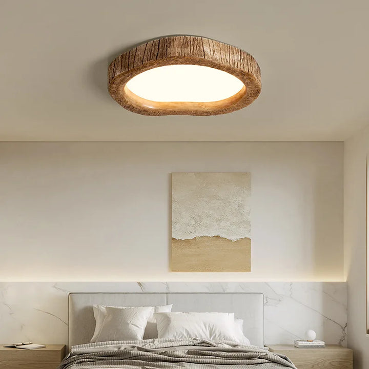 Rustikale LED-Deckenleuchte mit Holzoptik - Auralog