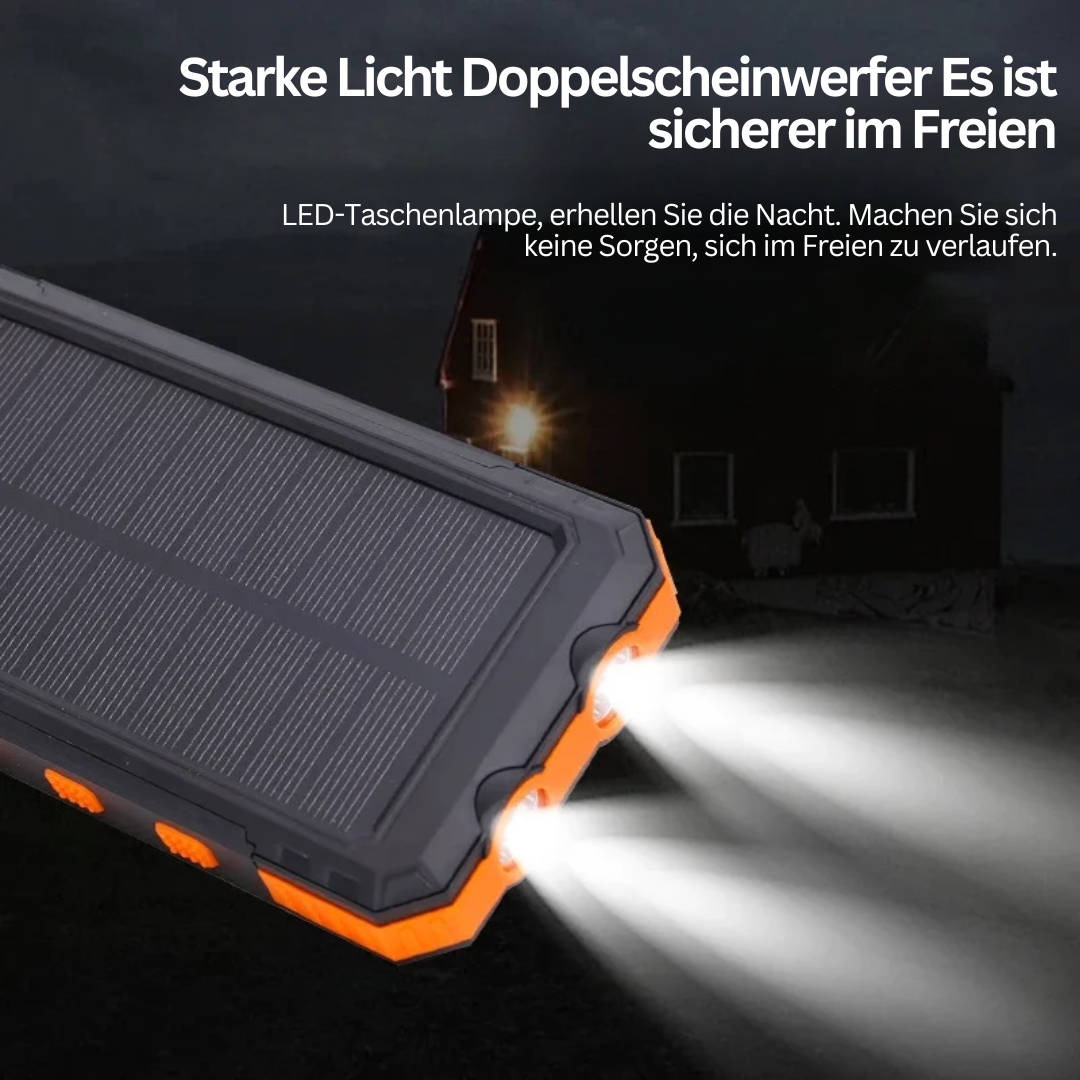 Solar-powered power bank with flashlight – SolarCharge Pro