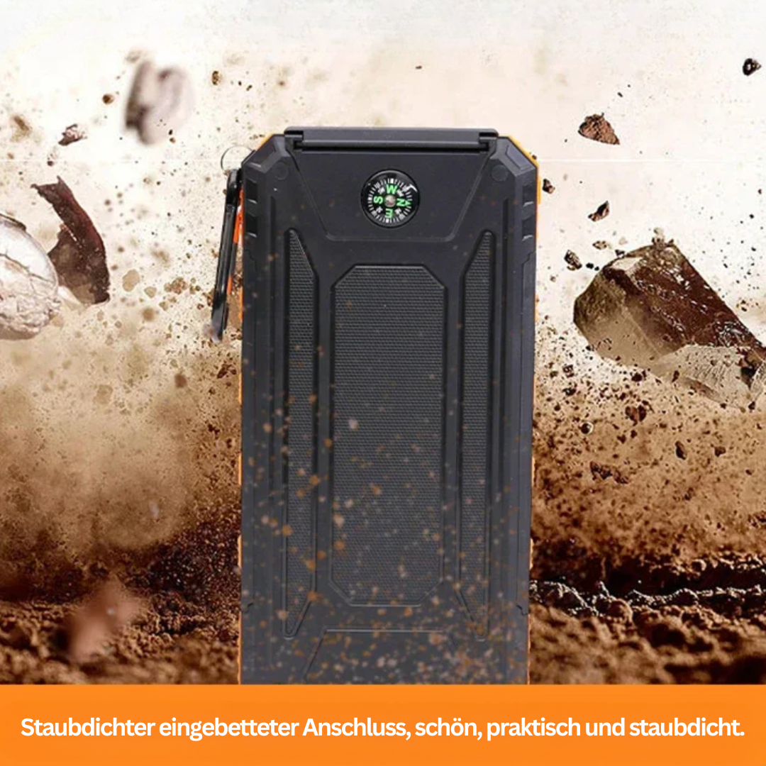 Solar-powered power bank with flashlight – SolarCharge Pro