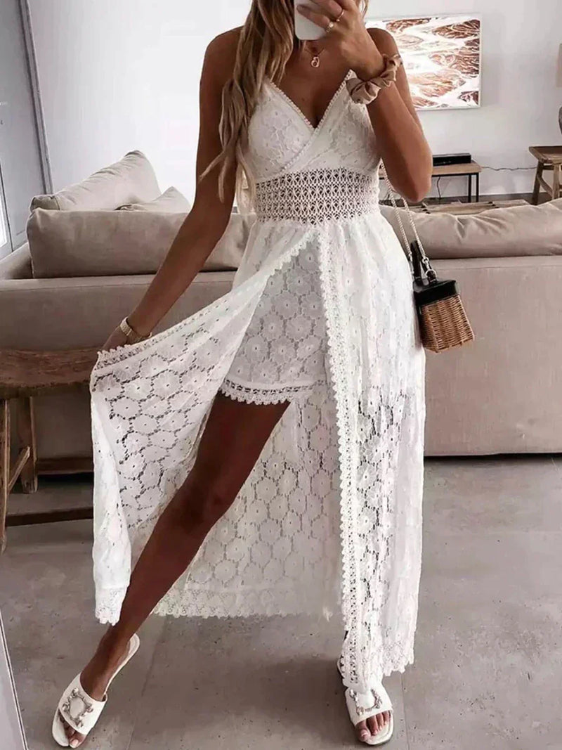 Luftige & Stylische Sommer-Kleid-Shorts-Kombi mit Spitze für Damen – Yara