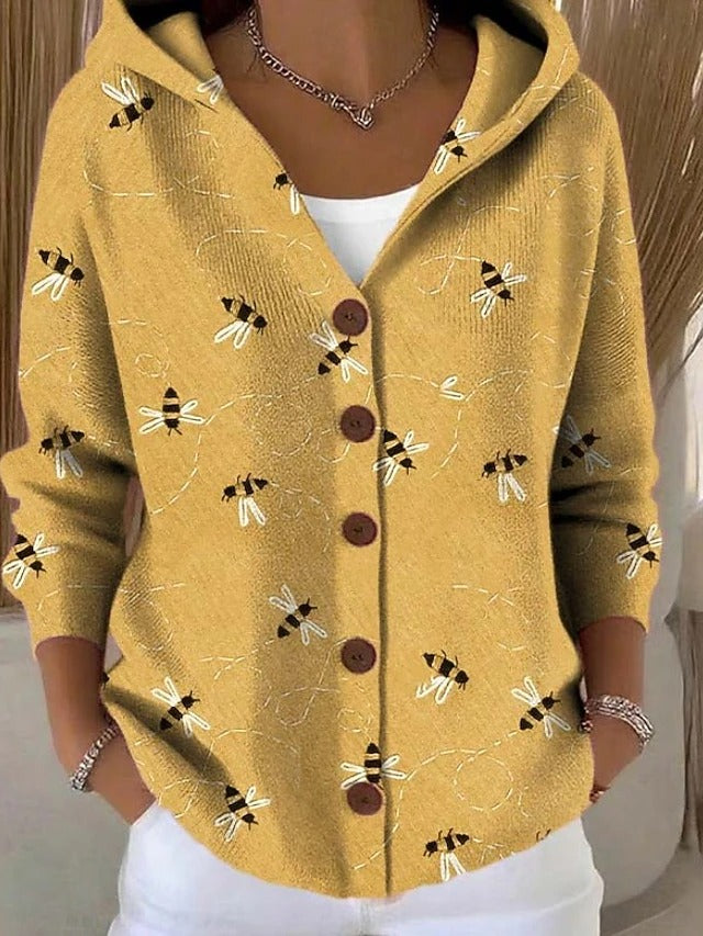 Cozy Hooded Cardigan with Wooden Buttons 2