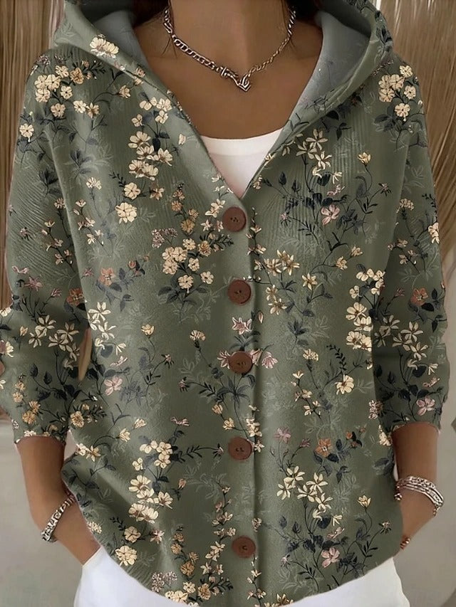 Cozy Hooded Cardigan with Wooden Buttons 4