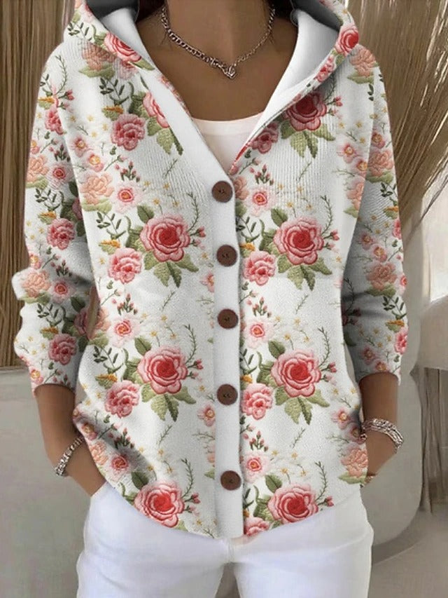 Cozy Hooded Cardigan with Wooden Buttons 5