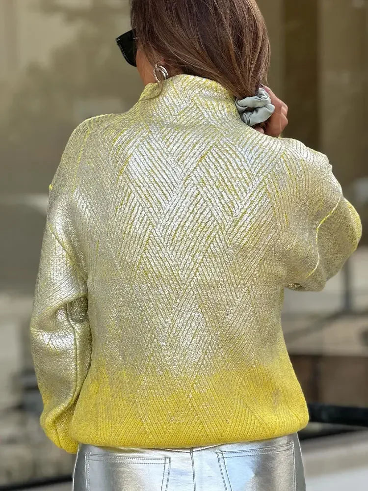 Stylish Gradient Knit Sweater for Women - Camille