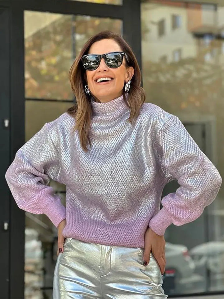 Stylish Gradient Knit Sweater for Women - Camille