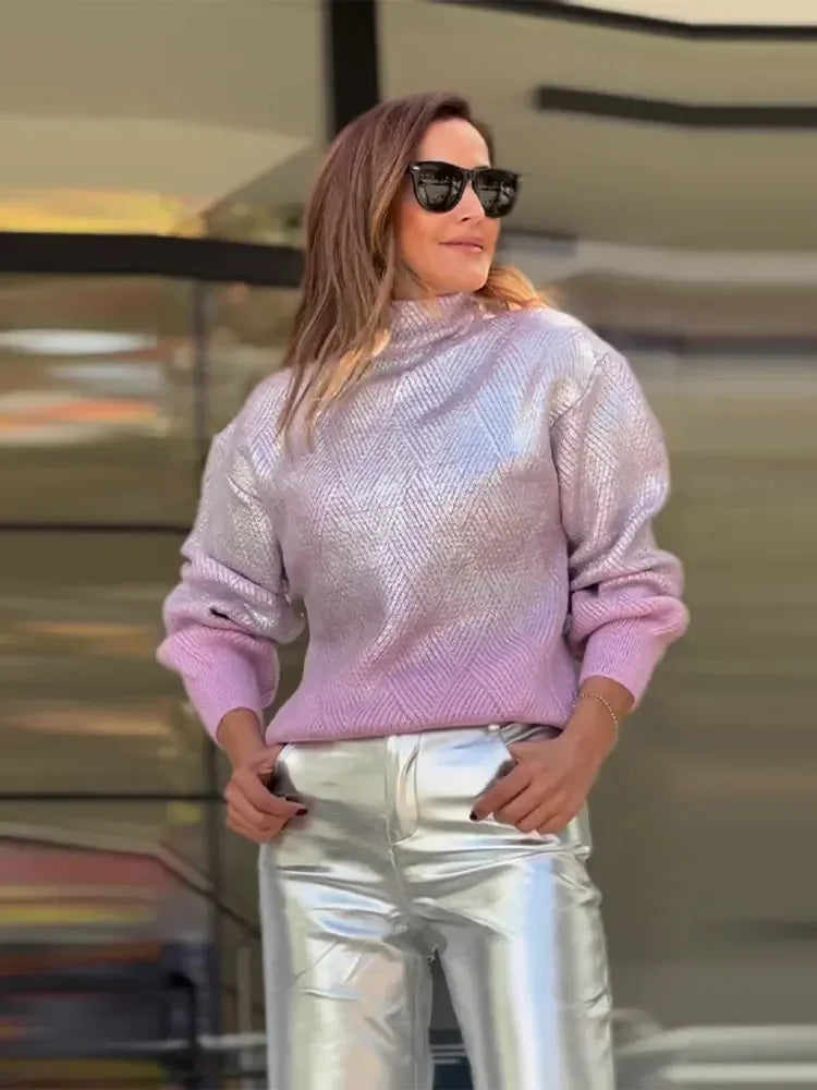 Stylish Gradient Knit Sweater for Women - Camille