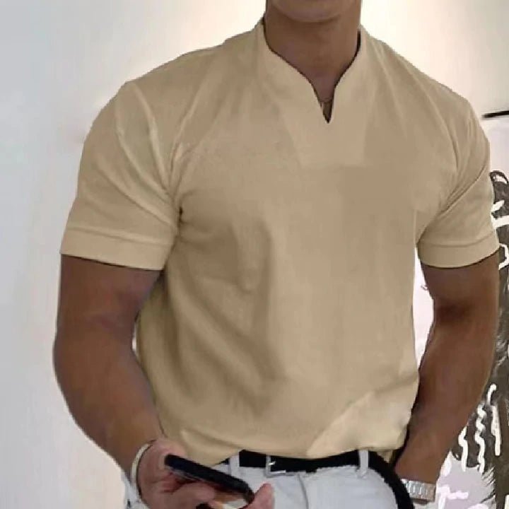 Men's Slim Fit V-Neck T-Shirt - Athletic Style for the Season 15