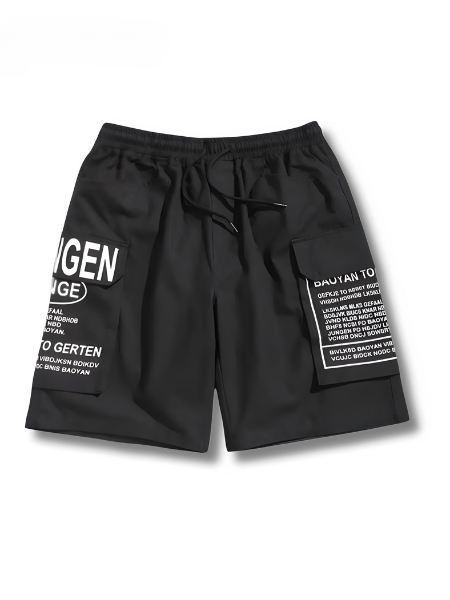 Pantalones cortos de verano para hombre con estampado de letras estilo callejero - Milán