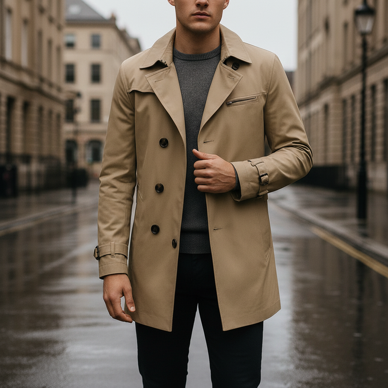 Strukturierter Trenchcoat Mit Schulterpolster - Warren
