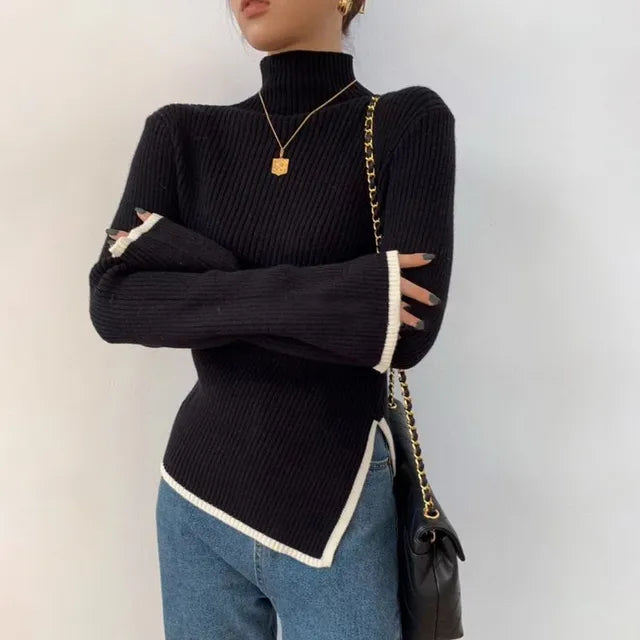 Women's Sweater with High Collar – Selina