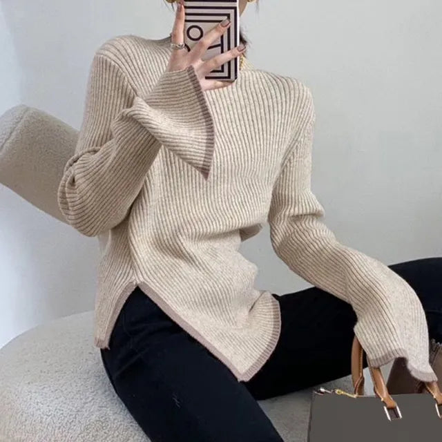 Women's Sweater with High Collar – Selina