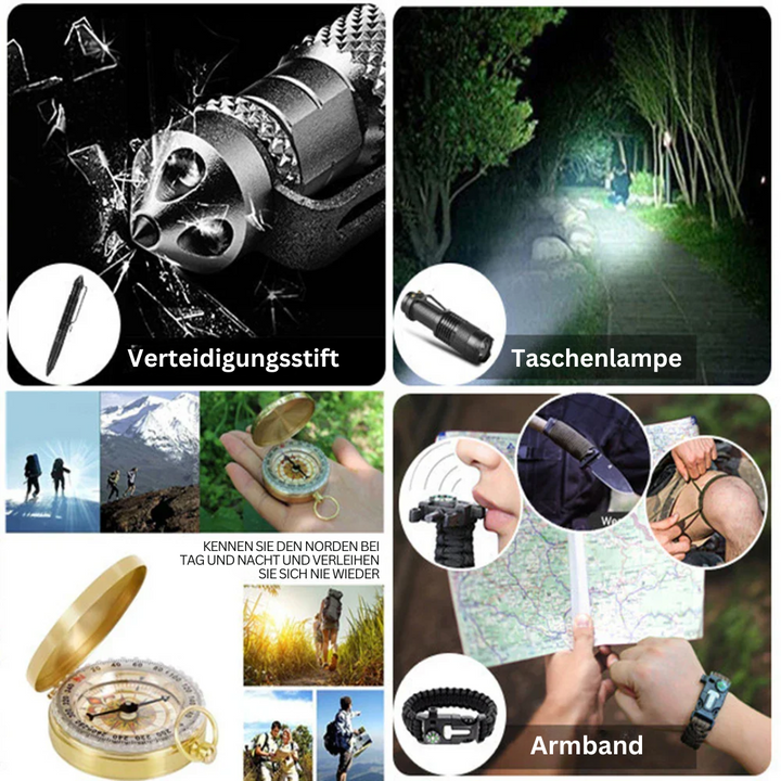 Kit de primeros auxilios y supervivencia 38 en 1 – SurvivalAid