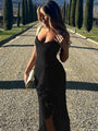 Trendiges Maxikleid mit Rüschen und Spaghettiträgern – Loyza