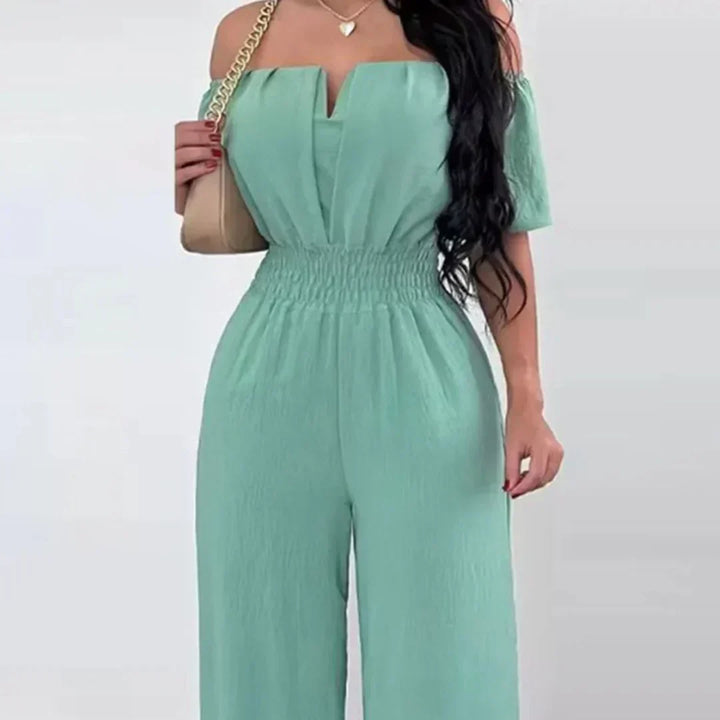 Off-Shoulder Jumpsuit with Short Sleeves – Lina