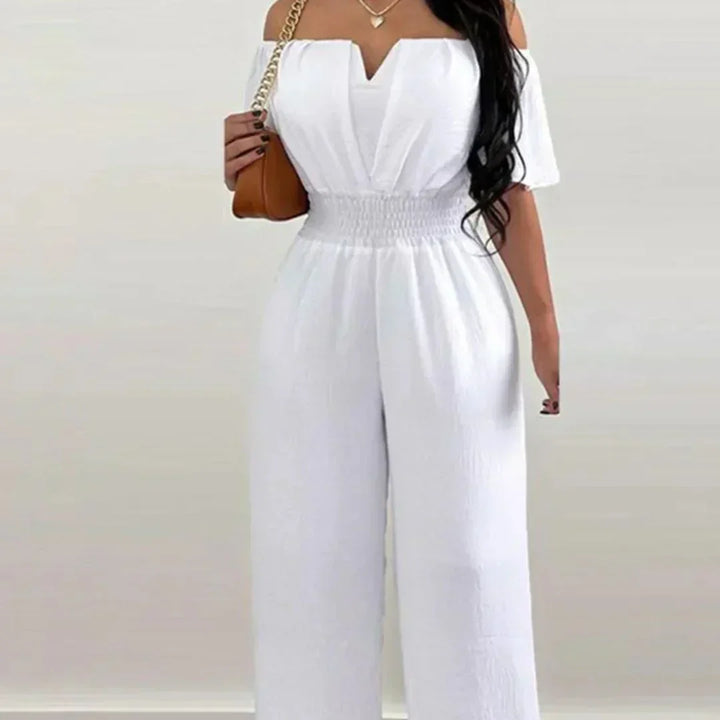 Off-Shoulder Jumpsuit with Short Sleeves – Lina