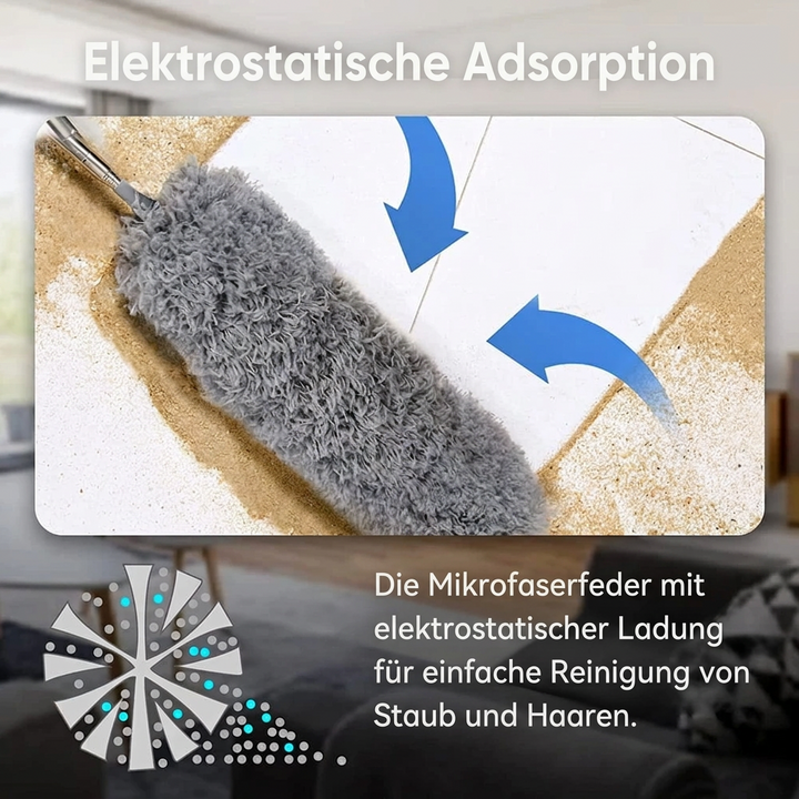 Extendable Microfiber Duster | Extra Long Reach | Flexible Head | Washable
