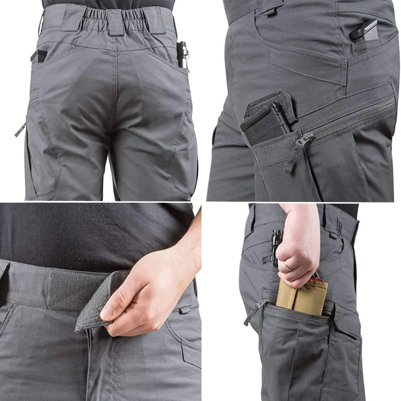 Herren Outdoor Shorts mit 6 Reißverschlusstaschen - FlexTrek Cargo Shorts