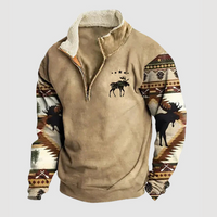 Vintage fleece vinterpullover med lynlås til herrer - Felix