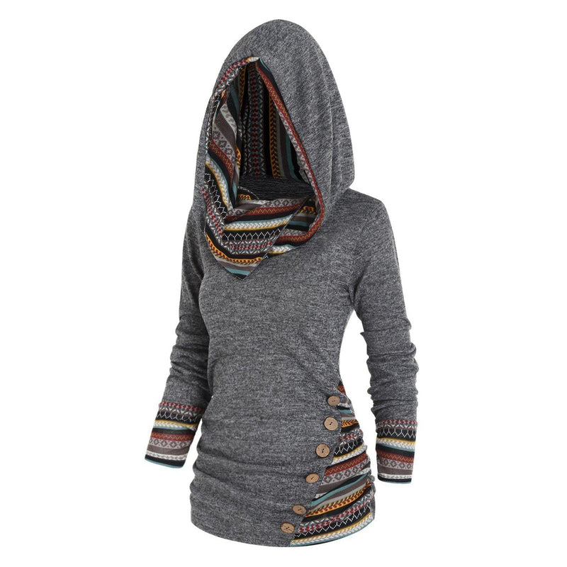 Autumn Women's Hoodie with Tribal Pattern – Tavira