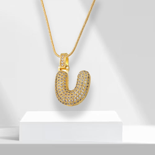 Bubble Letter Chain with Pendant - LuxeLette