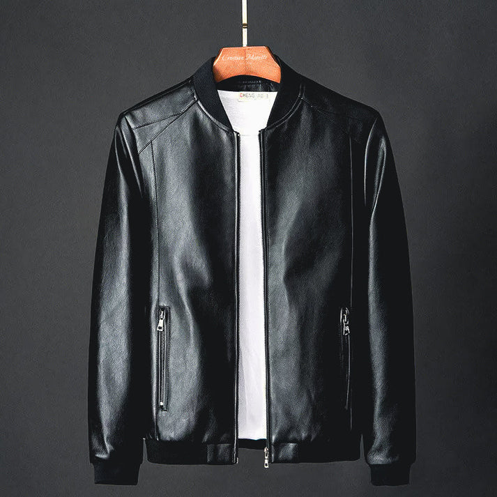 Stilvolle Herren Lederjacke aus Kunstleder mit Präzisionsdetails – Tarek