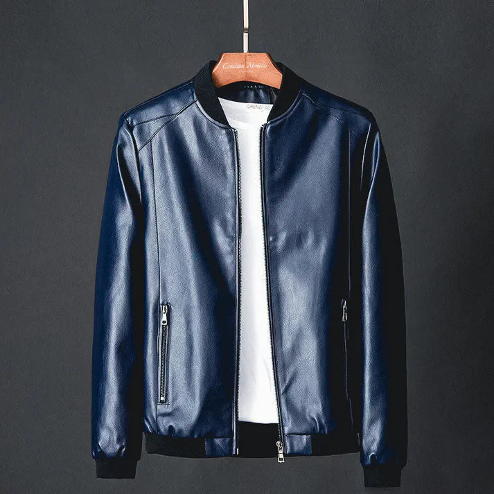 Stilvolle Herren Lederjacke aus Kunstleder mit Präzisionsdetails – Tarek
