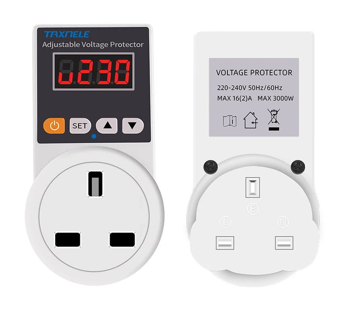 Automatischer Spannungsprotektor-Stecker mit einstellbaren Einstellungen – VoltGuard