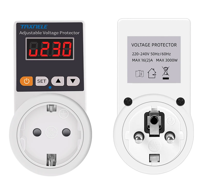 Automatischer Spannungsprotektor-Stecker mit einstellbaren Einstellungen – VoltGuard