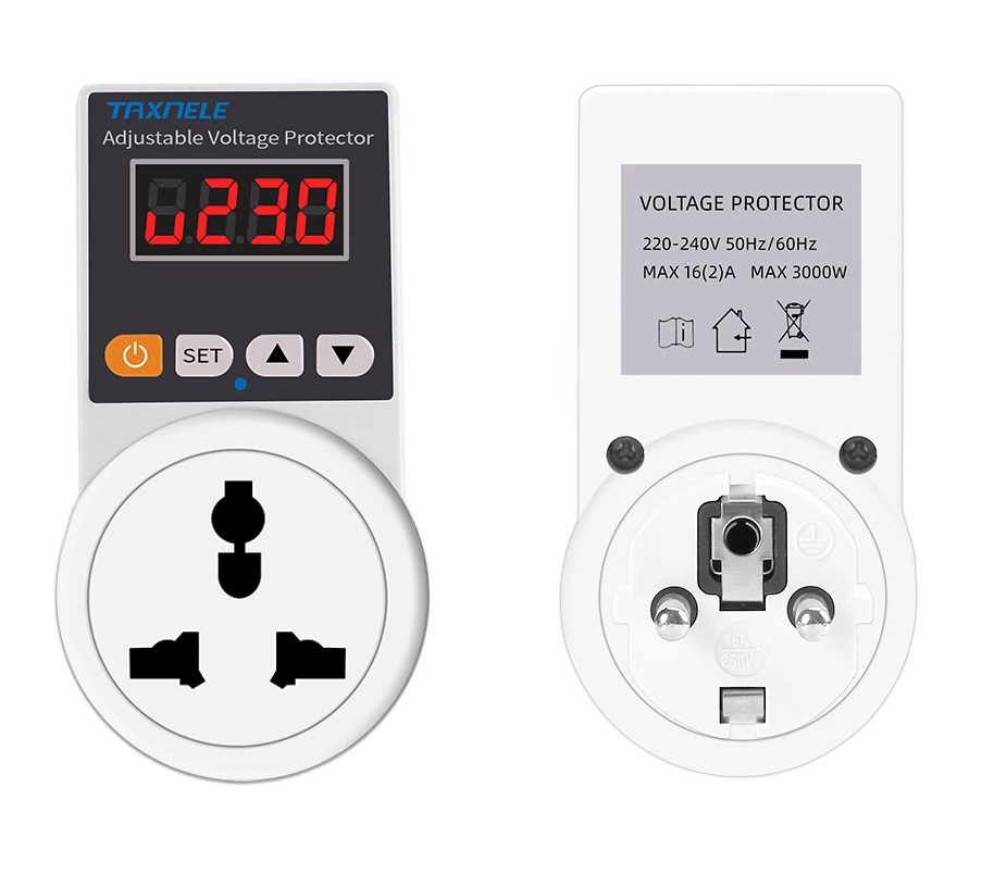 Automatischer Spannungsprotektor-Stecker mit einstellbaren Einstellungen – VoltGuard