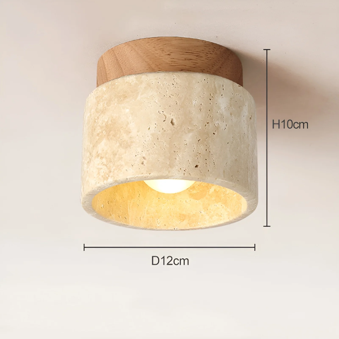 Wabi Sabi Yellow Marble Japanese Ceiling Light - TranquilStone