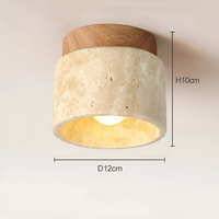 Wabi Sabi Yellow Marble Japanese Ceiling Light - TranquilStone