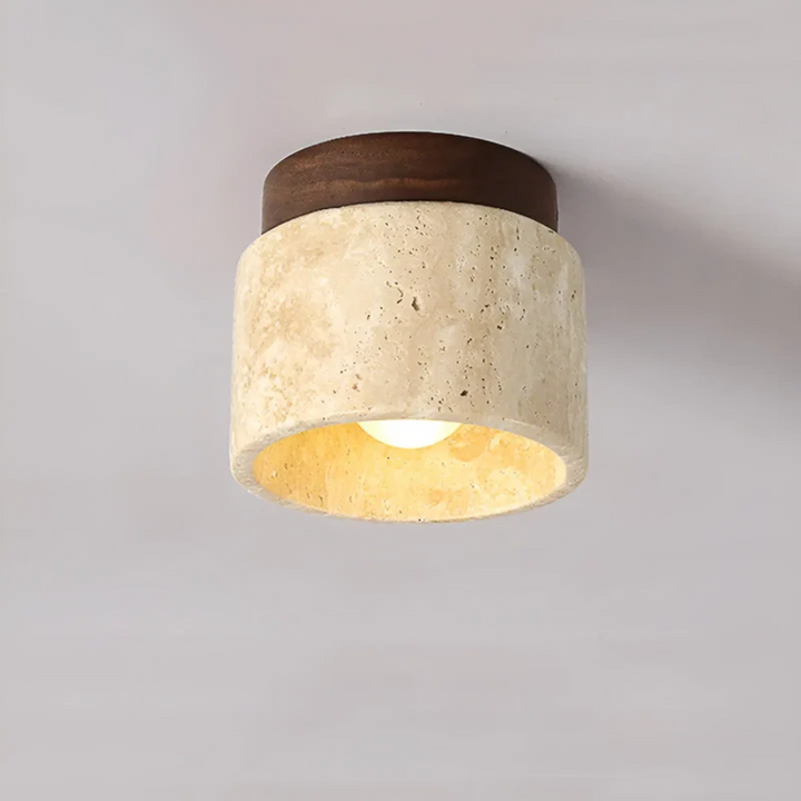 Wabi Sabi Yellow Marble Japanese Ceiling Light - TranquilStone