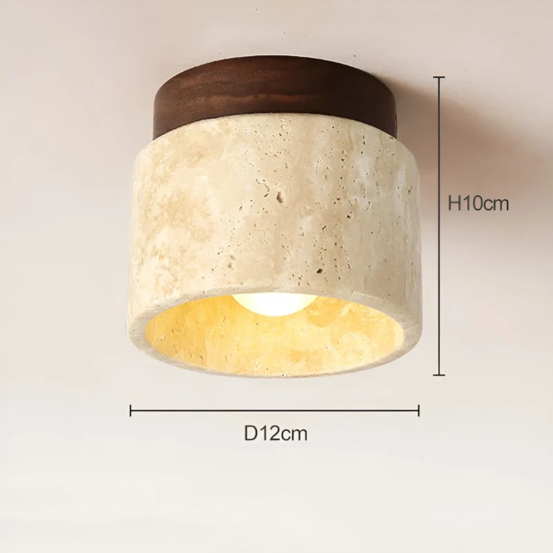 Wabi Sabi Yellow Marble Japanese Ceiling Light - TranquilStone