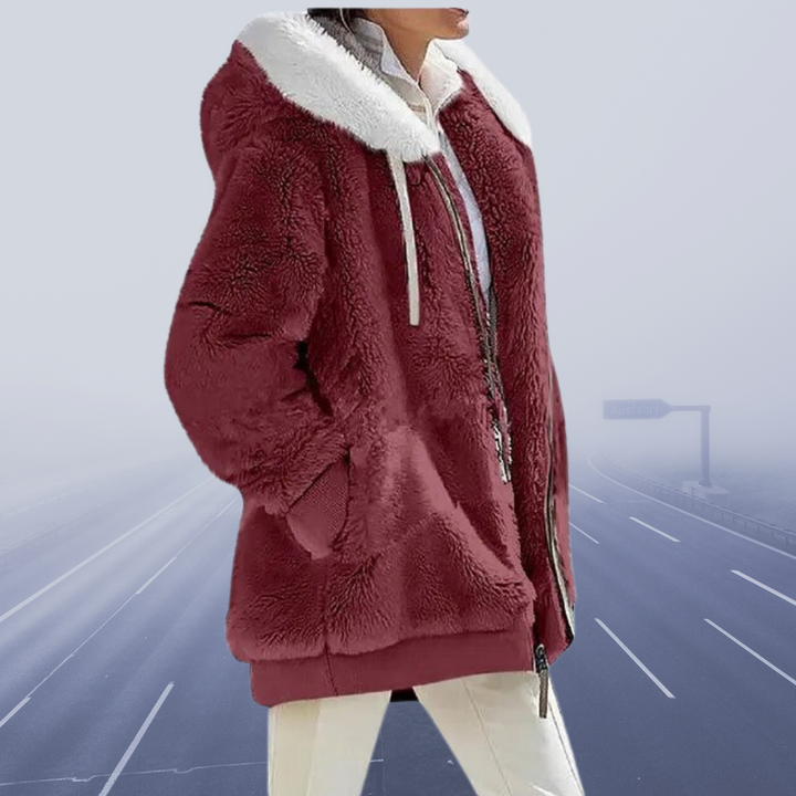 Casual Fleece Vest with Hood - Elena