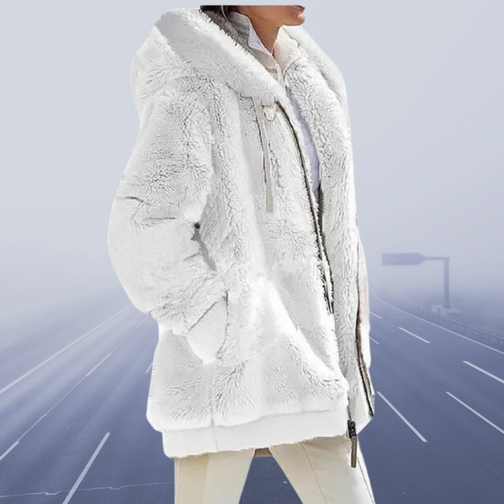 Casual Fleece Vest with Hood - Elena