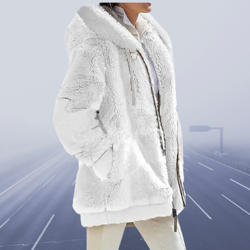 Casual Fleece Vest with Hood - Elena