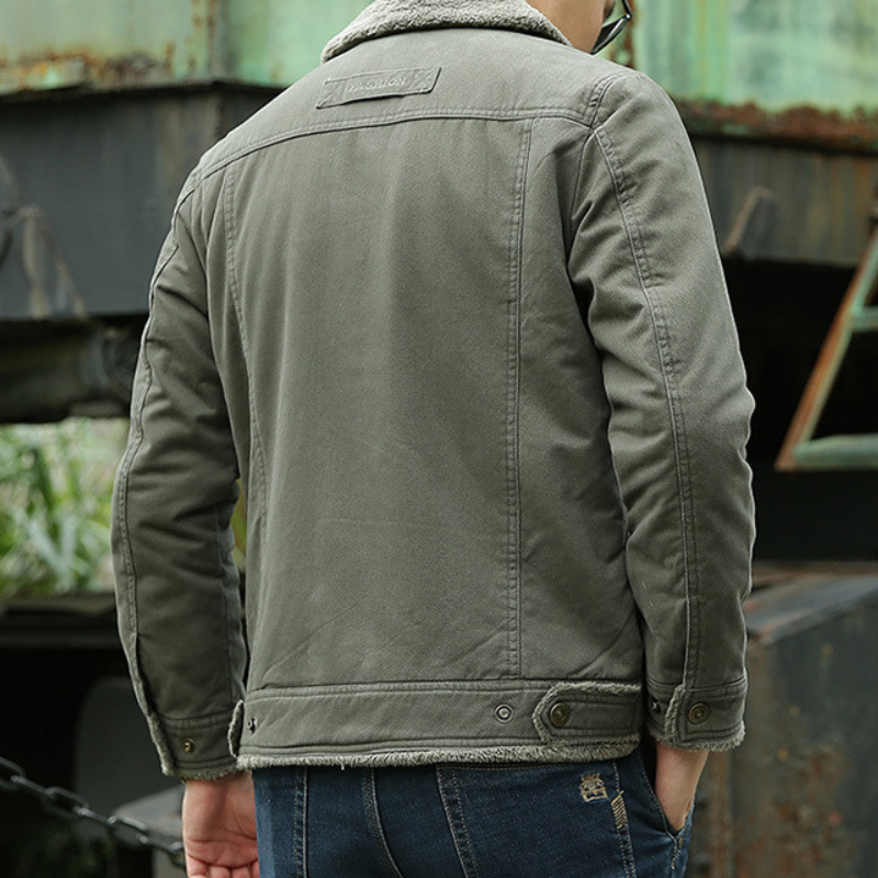 Cool men's jacket with fur collar – Lars