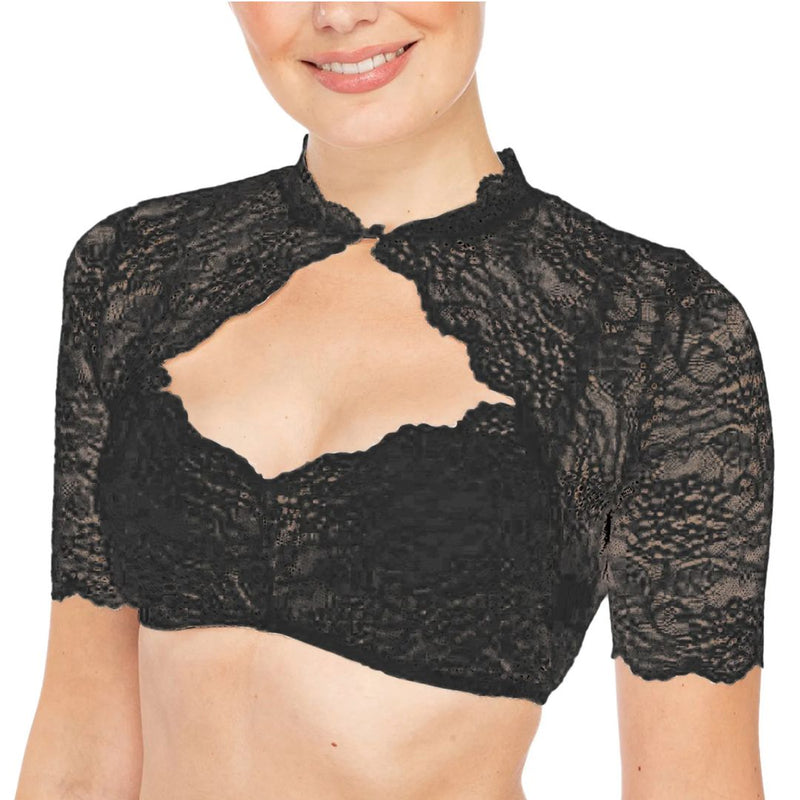 Trendy dirndl blouse with lace & sweetheart neckline for women – Alina - Oktoberfest 2025